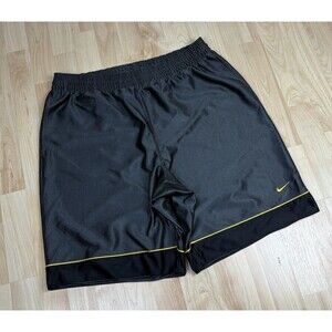 Y2K Nike Embroidered Basketball Shorts / Grey / Yellow / Size XL